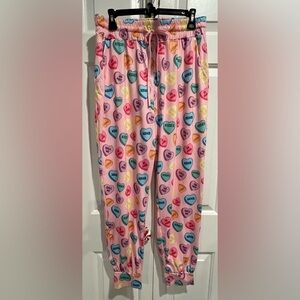 Conversation Heart ❤️ Print Pajama Bottoms w Pockets